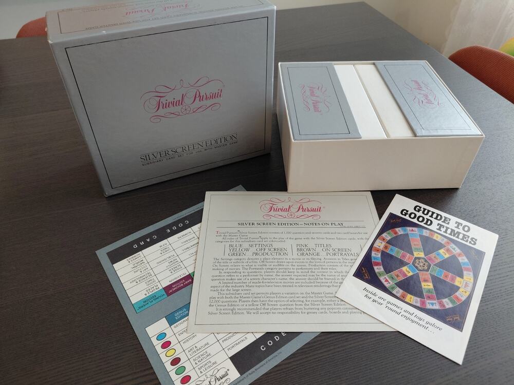 Vintage 1983 Trivial Pursuit Silver Screen Edition Card Set Movie Expansion